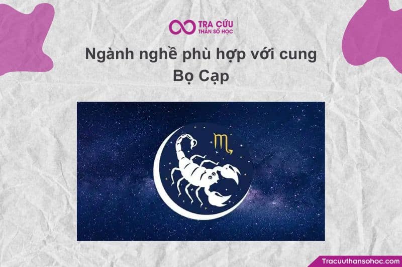 Bọ Cạp phù hợp với các nghề đòi hỏi sự phân tích sâu, bí mật, và độ chính xác cao. Bọ Cạp phù hợp với các nghề đòi hỏi sự phân tích sâu, bí mật, và độ chính xác cao.