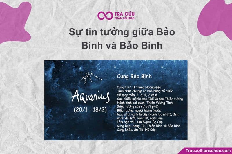 Sự tin tưởng giữa Bảo Bình và Bảo Bình Sự tin tưởng giữa Bảo Bình và Bảo Bình