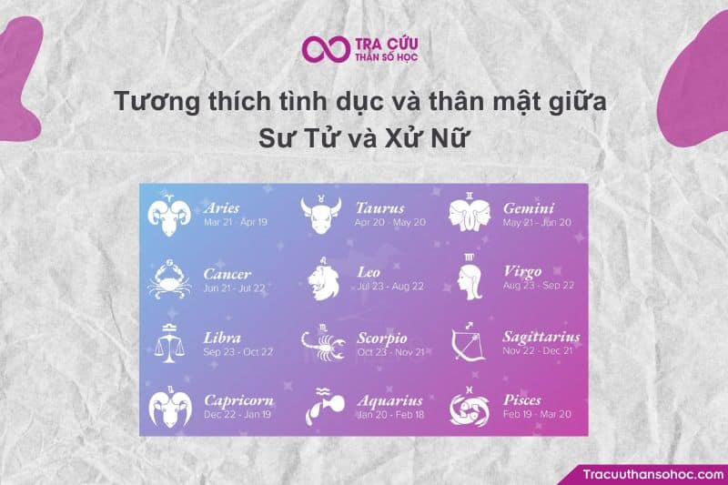 Sư Tử (nguyên tố Lửa, do Mặt Trời chiếu mệnh) và Xử Nữ (nguyên tố Đất, do Sao Thủy chi phối) Sư Tử (nguyên tố Lửa, do Mặt Trời chiếu mệnh) và Xử Nữ (nguyên tố Đất, do Sao Thủy chi phối)